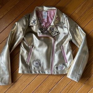 Girls Gold Disney Belle Bomber jacket Size7/8